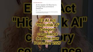 The EU has pushed back key EU AI Act deadlines for the “High-risk AI” category #airoadmap
