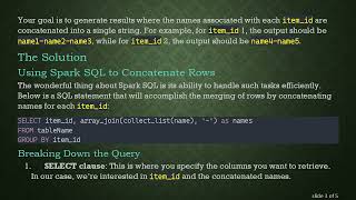 How to Merge Rows in SQL: A Guide to Concatenating Values in Spark SQL