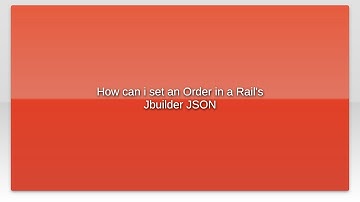 How can i set an Order in a Rail