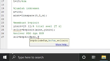 Penyelesaian PD Parsial Metode BVP (Boundary Value Problem) dengan Toolbox bvp4c di MATLAB | part 2