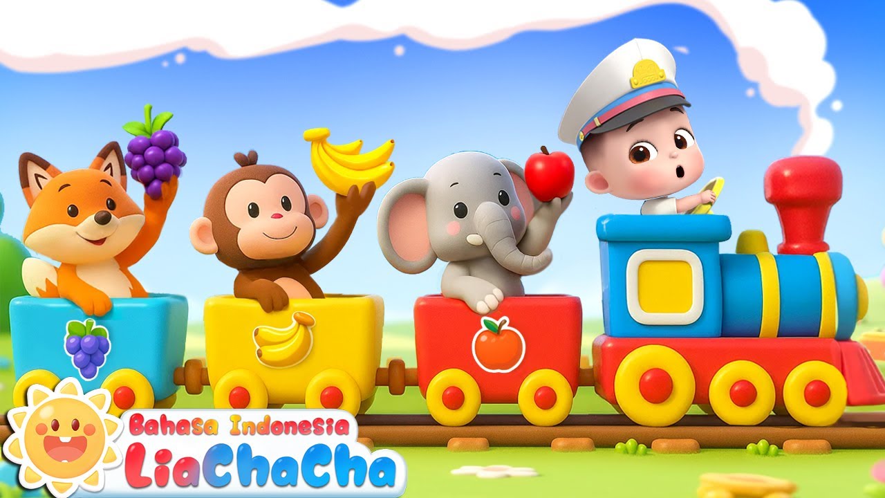 Kereta Api Toot Toot!🚂🍌🍇| Kereta Buah yang Ceria | Lagu Anak-anak Seru |  LiaChaCha Bahasa Indonesia