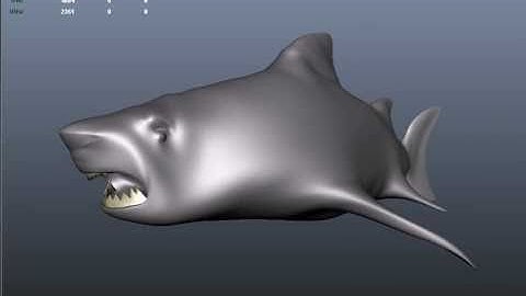 UDK Ogre Shark, Texture Off Maya Viewport render, Swim and Bite Loop - UnrealPHD Ogre Islands