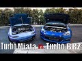 Turbo Miata vs. Turbo BRZ STREET RACING