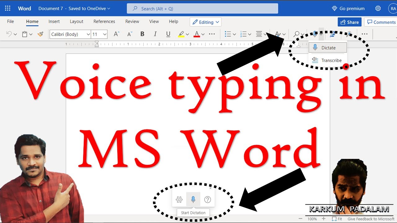 microsoft word speech recognition voice