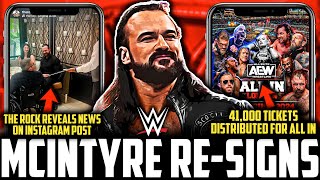 WWE Drew McIntyre SIGNS NEW CONTRACT | AEW All In 41,000 TICKETS SOLD | Tony Khan Weinstein COMMENTS