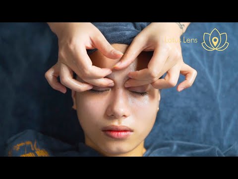 Asmr Massage for Sleeping ! Asmr Head, Nape & Facial Massage with Pink Mask & Moxibustion