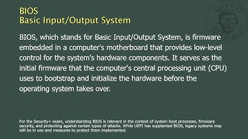 BIOS - Basic Input/Output System