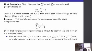 Calculus II, Lecture 22, V7 Limit Comparison Test