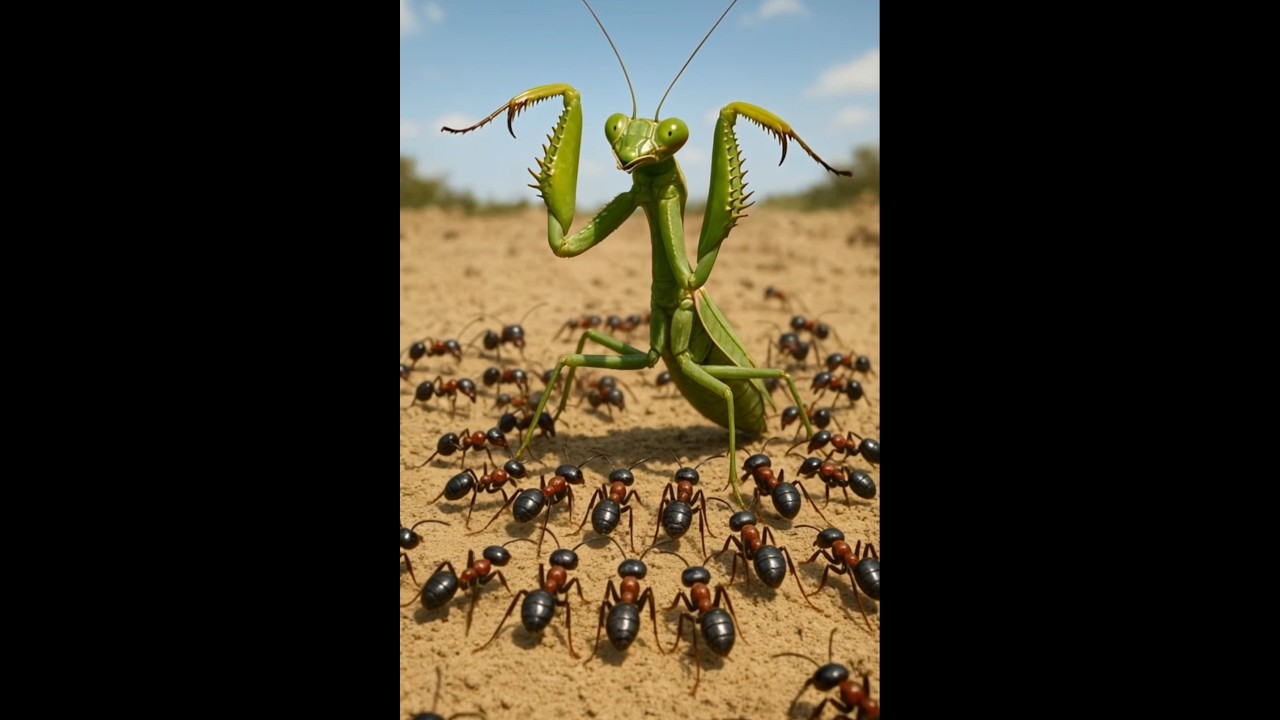 Praying Mantis VS 30 Ant Army 