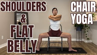 15 Minutes Chair Yoga for Shoulders & Abs || Beginners