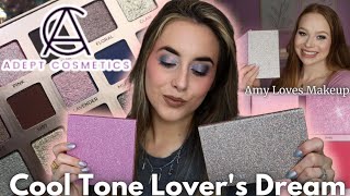 ADEPT COSMETICS X AMY LOVES MAKEUP COLLECTION REVIEW + 2 LOOKS & LIVE SWATCHES (Elegant cool tones)
