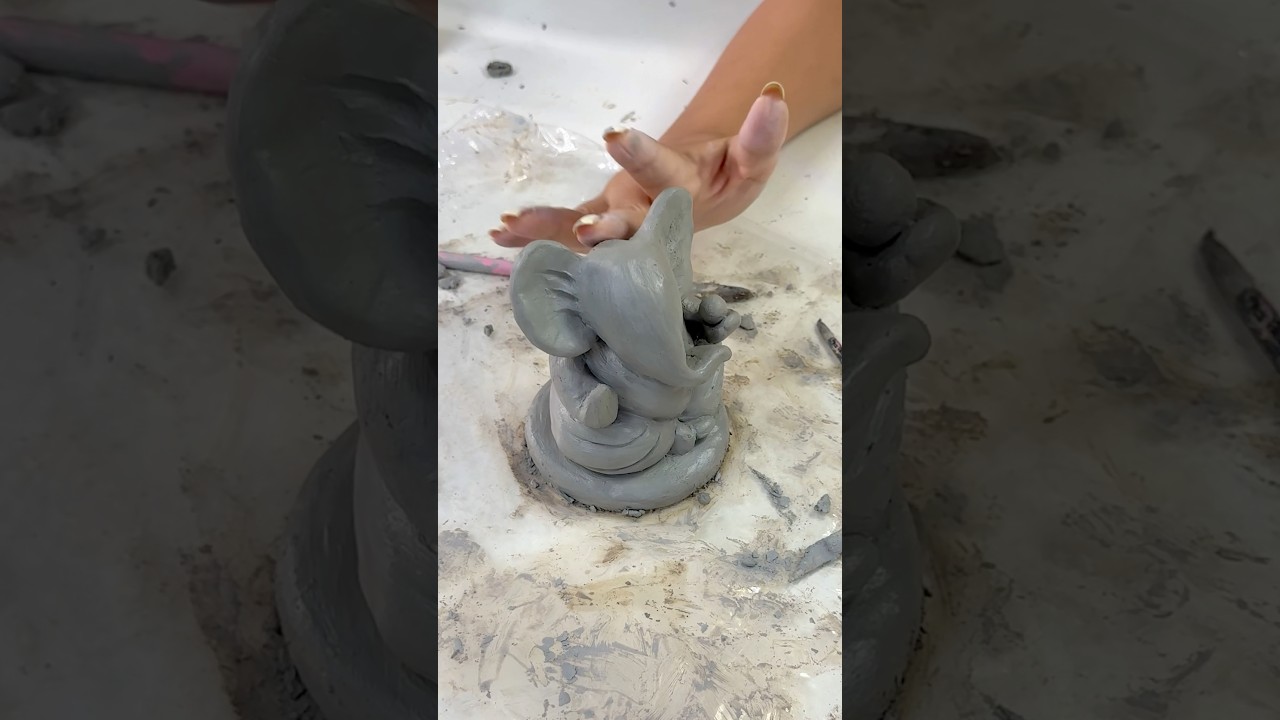 Making Clay Ganpati ❤️🥹 #DIY #Craft #ganeshchaturthi #ShivangiSah