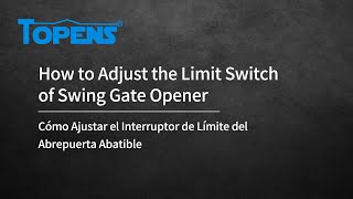 How to Adjust the Limit Switch of Swing Gate Opener