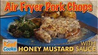 Air Fryer Pork Chops with Honey Mustard Sauce
