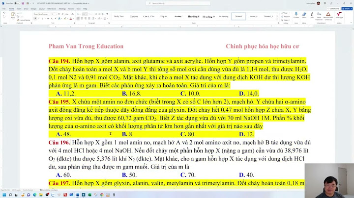 Bài tập hon hop aminoaxit trong đề thi