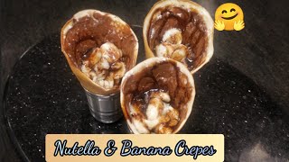 Nutella Banana Crepes Recipe || How to prepare Homemade Eggless Crepes
