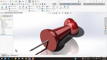 ☑️Solidworks Push Pin design | How to make a pish pin in Solidworks #solidworks