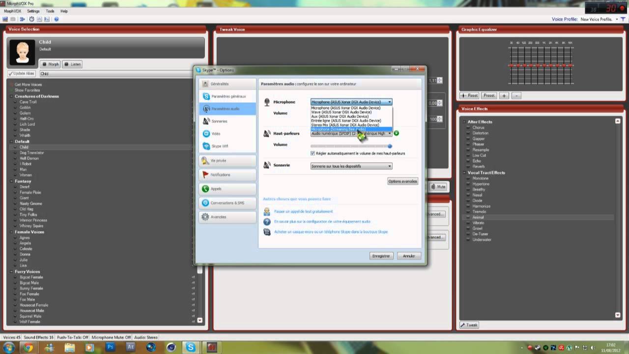 comment modifier sa voix sur skype