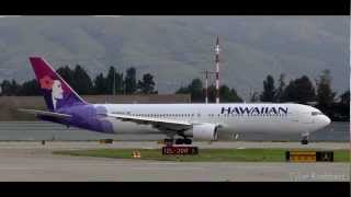 Hawaiian Airlines 767-300 Takeoff From San Jose International Airport