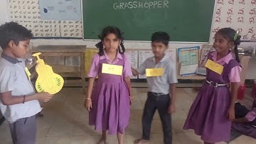 THE LAZY GRASSHOPPER,3rd class lesson role play,MPPS GUNAKANAPALLI#RAGHAVI CLASSICS#