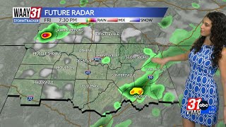 Grace is tracking isolated Friday rain