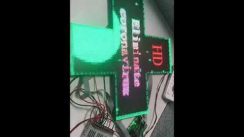 Cross  screen  with  Huidu  fullcolor  controller