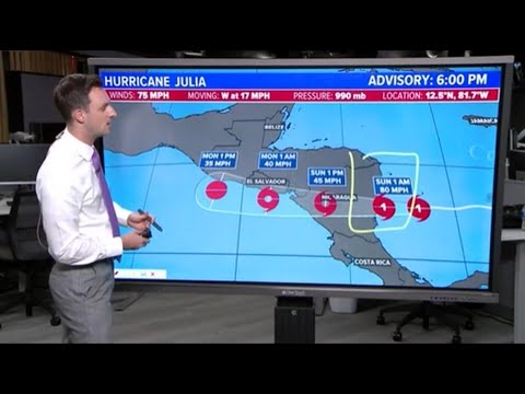 Tropical update: Julia becomes hurricane as it passes near San Andres and Providencia Isla