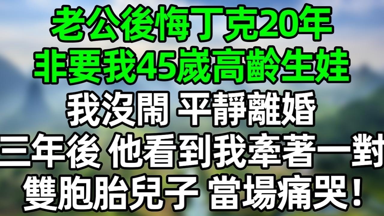 老公後悔丁克20年，非要我45嵗高齡生娃，我沒閙 平靜離婚。三年後 他看到我牽著一堆雙胞胎兒子，當場痛哭！#深夜淺讀 #夜讀人生 #大橘講故事  #情感故事 #講故事  #幸福生活 #深夜故事