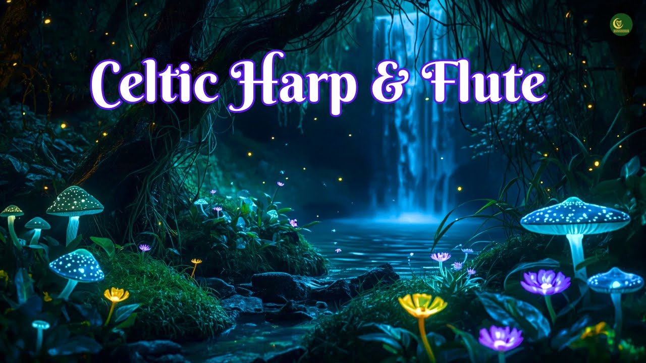 Celtic Flute & Harp | Fantasy Jungle Waterfall Sounds