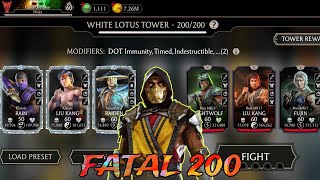 MK MOBILE - WHITE LOTUS TOWER FATAL 200 BOSS + REWORDS - GARBAGE REWARDS