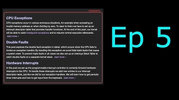 Writing an OS in Rust - Part 5 - CPU Exceptions