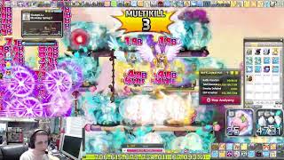 maplestory GMS bishop Shangrila training ~300m/hour, 1.3Txp/hr, & ~68k-70k mobs.