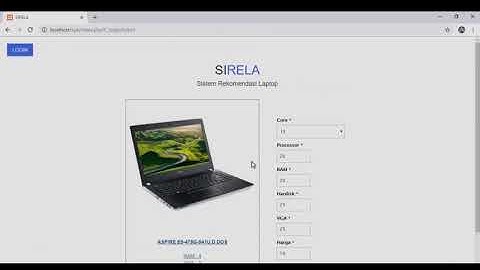 Sistem Rekomendasi Laptop Menggunakan Metode Simple Additive Weighting