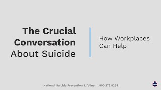 Suicide Awareness: How workplaces can help