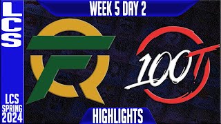 FLY vs 100 Highlights | LCS Spring 2024 Week 5 Day 2 | FlyQuest vs 100 Thieves