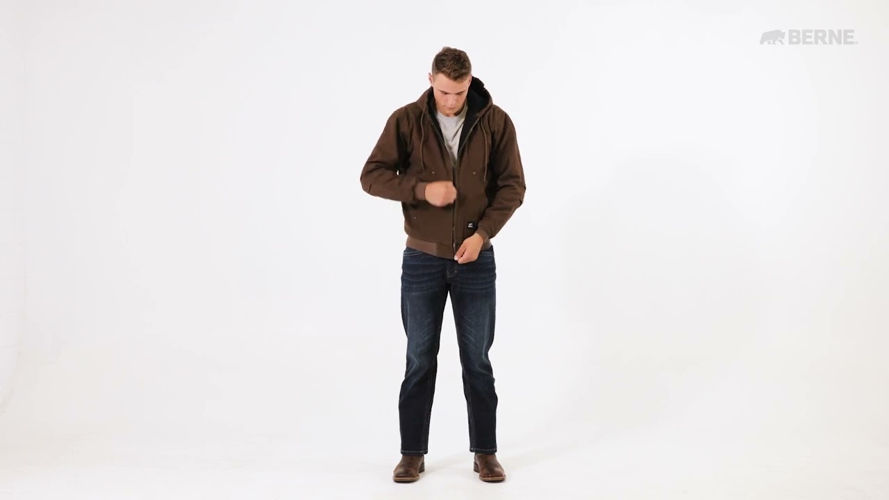 BERNHJ375  Berne Heartland Washed Duck Hooded Jacket