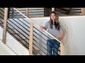 DIY Staircase Railing - Horizontal Metal and Wood for Modern Farmhouse Style