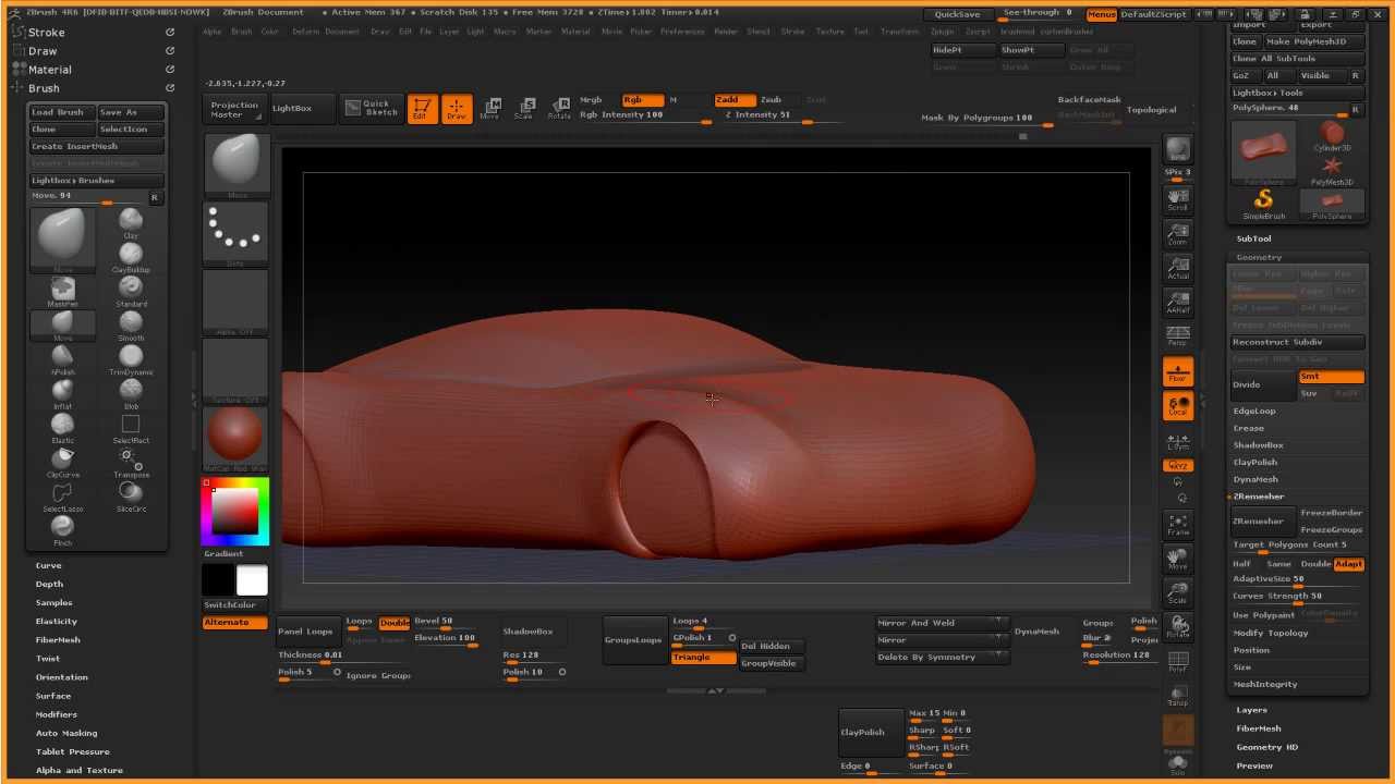 zbrush car sculpting