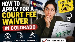 How to apply for a court fee waiver in Colorado