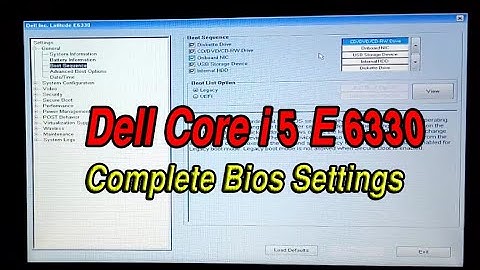 Dell Latitude e6330 Core i5 Complete Bios settings - Boot Setting Configuration bios
