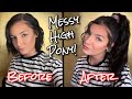MESSY HIGH PONYTAIL TUTORIAL USING EXTENSIONS! How to Get Short Hair into a High Pony