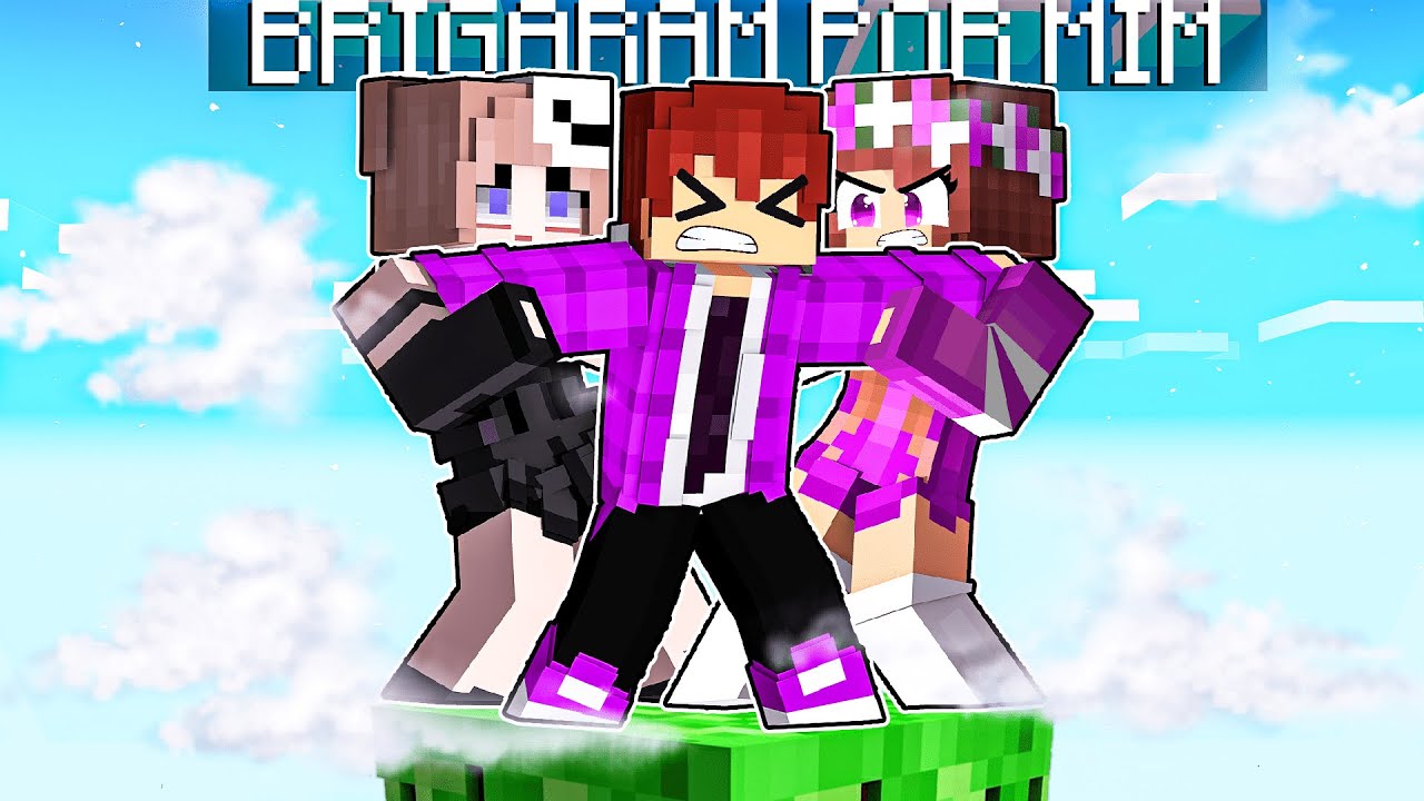 FÃ MALUCA e GAROTA YANDERE BRIGARAM por MIM em APENAS 1 BLOCO no Minecraft