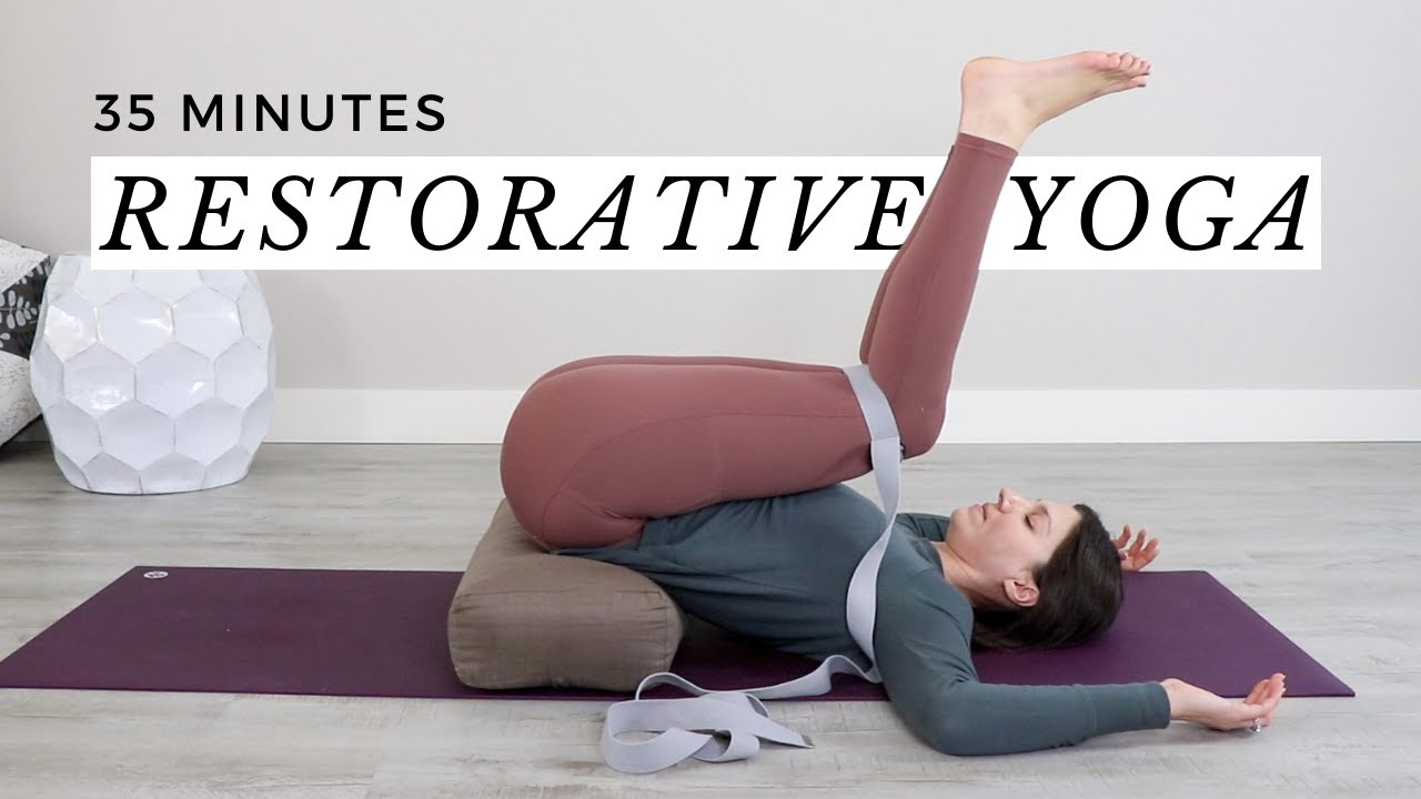 Restorative Yoga for Stress Relief With a Bolster - YouTube