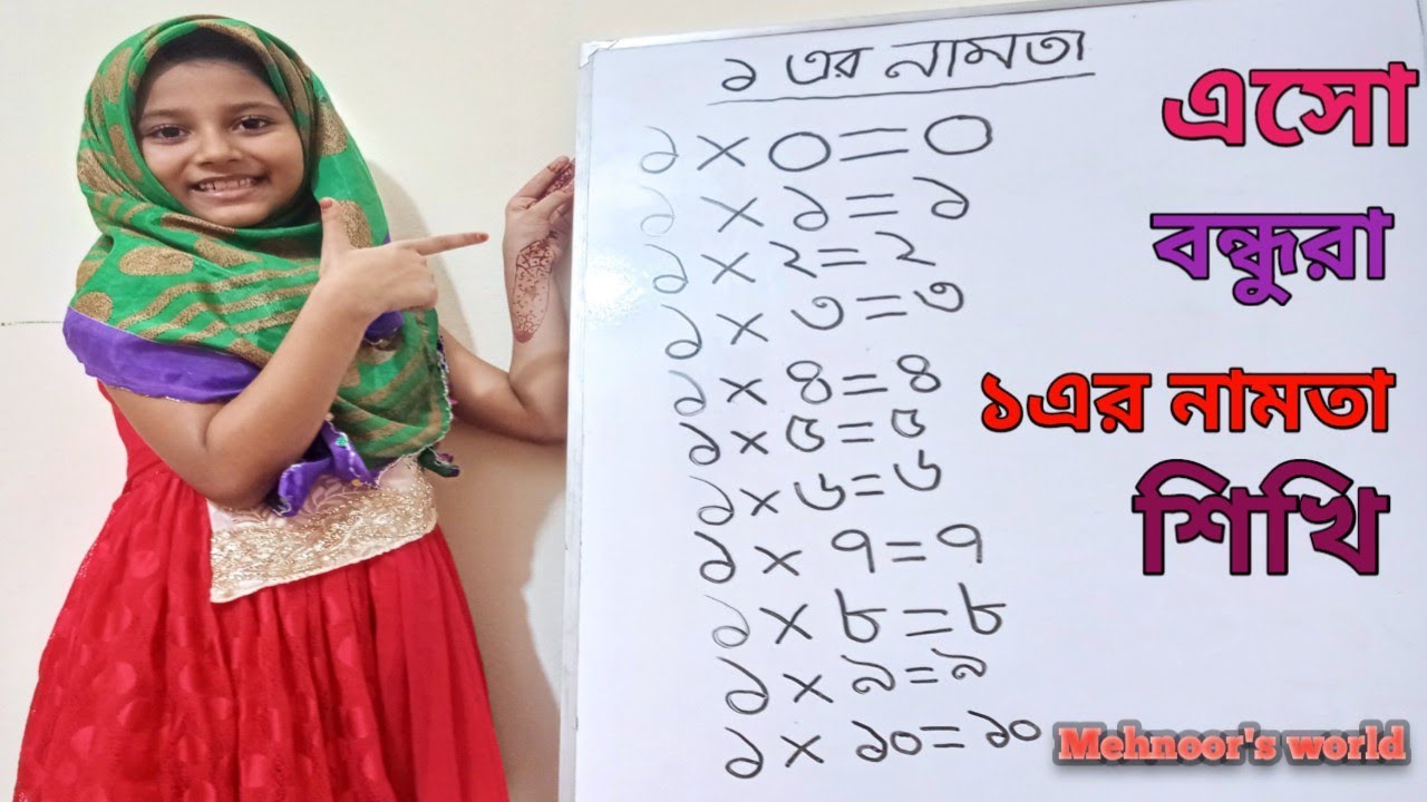 ১এর নামতা||multiplication table||Multiplication table of 1||1 er namta ...