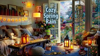 Cozy Spring Rain Asmr Ambience Rain, Birds, Purring, Soft Thunder