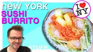 New York street food tips - The sushi burrito Times Square food hotspot new york