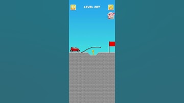 Draw Bridge puzzle level 207 #bridge #gameplay #games #gaming #draw #drawing #shorts #short  #puzzle