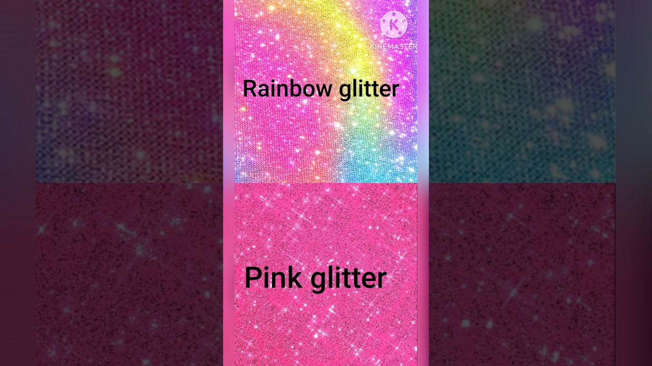 Rainbow glitter vs Pink glitter 
