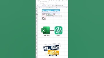 ChatGPT In Excel Shorts #2 #dataanalysis #excelfansonly #excelforbeginners #tutorial
