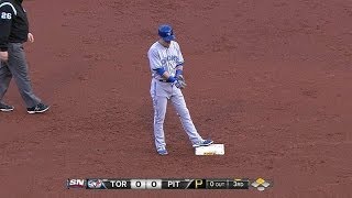 TOR@PIT: Tolleson gets second on dropped third strike